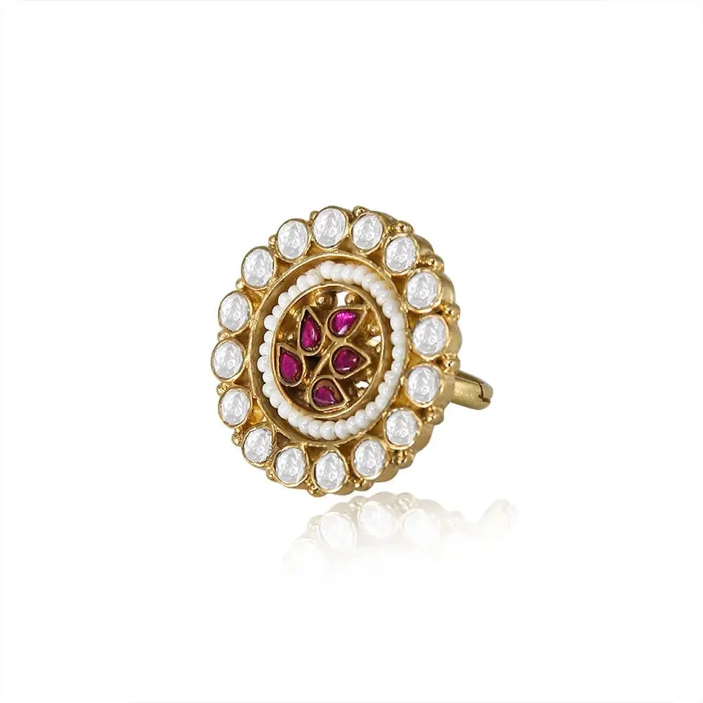 Timeless Gold Plated Silver Jadau Ring
