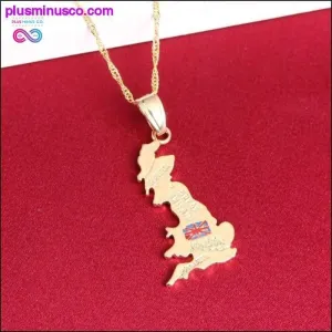 United Kingdom Map Pendant Necklace British Glasgow London