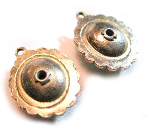 VINTAGE Womens BIG BLUE Stone EARRINGS? PENDANTS OBLONG Cream FAUX PEARLS
